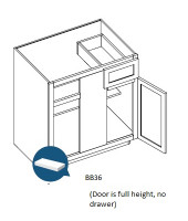 Shaker Designer White Base Blind Corner Cabinet