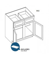 Shaker Designer White Base Cabinet- 2 Drawer, 2 Door, 1 Adjustable Shelf