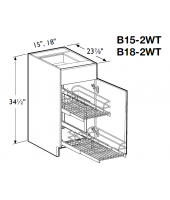 Spokane Polar White Base Cabinet 15" Wide -1 Door with 2 Wire Pullout Tray