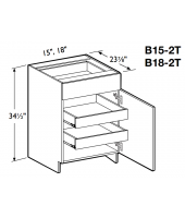 Spokane Polar White Base Cabinet 15" Wide -1 Drawer, 1 Door with 2 Rollout Tray