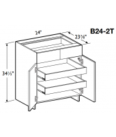 Spokane Polar White Base Cabinet 24" Wide -1 Drawer, 2 Doors with 2 Rollout Tray