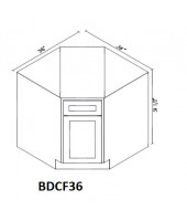 Pepper Shaker Base Diagonal Corner Sink Cabinet - 1 Door, 2 Shelves