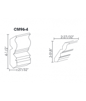 Ice White Shaker Crown Molding Plain 4 1/2" High