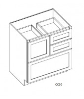 Shaker Designer White Cooking Center Base Cabinet