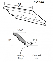 Spokane Polar White Crown Molding 3" High