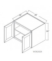 Shaker Designer White Deep Wall Cabinet - 2 Doors, 1 Adjustable Shelf
