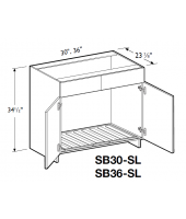 Spokane Polar White Deluxe Sink Base Cabinet 30" Wide - Shelf Liner, 2 Doors