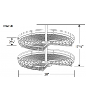 Spokane Polar White Double Wire Lazy Susan Kit - Chrome