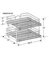 Spokane Polar White Double Wire Rollout Tray for 24" Base