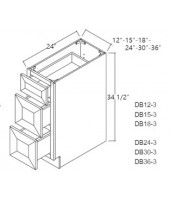 Taylor White Base Drawer Cabinet-3 Drawers