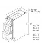 Shaker Designer White Base Drawer Cabinet-3 Drawers