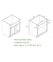 Pepper Shaker Farm Sink Base Cabinet Double Door