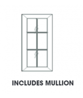 Midtown Grey Wall Mullion Glass Door with Clear Glass 18"W x 42"H