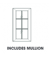 Midtown Grey Wall Mullion Glass Door with Clear Glass 15"W x 42"H