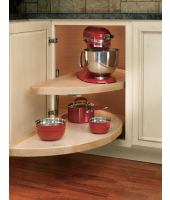 RAS 38" Half Moon Wood Lazy Susan -2 Shelf Set w/ Hardware