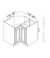 Gramercy White Lazy Susan 33" Wide -2 Full Height Folding Doors