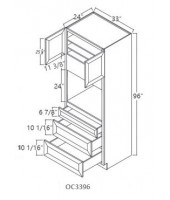 Taylor White Oven Cabinet - 2 Upper Doors, 2 Adjustable Shelf, 3 Drawers