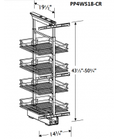 Spokane Polar White Pantry Pullout 4 Chrome Wire Shelves