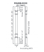 Ice White Shaker Decor Leg & Pilaster Half Leg(Trimmable) POLE28