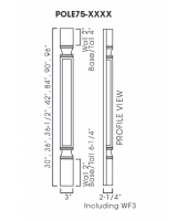 Ice White Shaker Decor Leg & Pilaster Half Leg 30" High POLE75