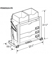 Spokane Polar White Pull-Down Wall Shelves - Frosted Drawers