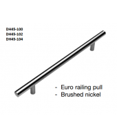 Pulls-Euro Railing Brushed Nickel 13"