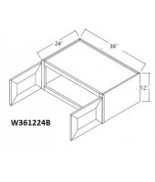 Ice White Shaker Wall Cabinet 36W x 12H x 24D Double Door