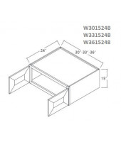 Pepper Shaker Wall Cabinet 33W x 15H x 24D Double Door