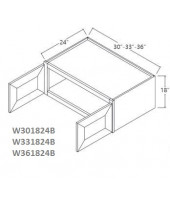 Ice White Shaker Wall Cabinet 33W x 18H x 24D Double Door