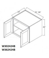 Greystone Shaker Wall Cabinet 30W x 24H x 24D Double Door with 1 Shelf