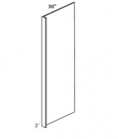 Gramercy White Refrigerator End Panel 30" Wide & 96" High with 3" Return