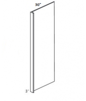 Nova Light Grey Shaker Refrigerator End Panel 30" Wide & 96" High with 3" Return