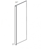 Nova Light Grey Shaker Refrigerator End Panel 96" High with 3" Return