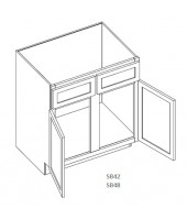 Taylor White Sink Base Cabinet-2 Dummy Drawers, 2 Doors with Center Stile