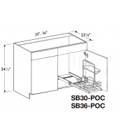 Spokane Polar White Sink Base Cabinet 30" Wide Single door with Pullout Caddy