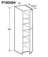 Spokane Polar White Tall Pantry Cabinet 84" High- 2 Doors, 1 Fixed and 4 Adjustable Shelves