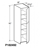 Spokane Polar White Tall Pantry Cabinet 92" High- 2 Doors, 1 Fixed and 4 Adjustable Shelves
