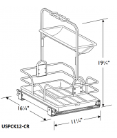 Spokane Polar White Undersink Pullout Caddy Kit 12" Chrome