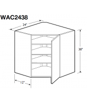 Spokane Polar White Wall Angle Cabinet 24" Wide and 38" High Single Door with 3 Adjustable Shelves