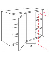 K-Cinnamon Glaze Wall Blind Corner Cabinet 30" Wide -1 Door, 3 Shelves