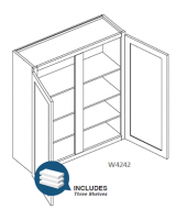 Lenox Mocha Wall Cabinet- 2 Doors, 3 Adjustable Shelves