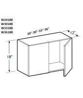 Ice White Shaker Wall Cabinet 30W x 18H Double Door