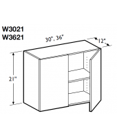 Spokane Polar White Wall Cabinet 36" Wide - 2 Doors, 1 Adjustable Shelf