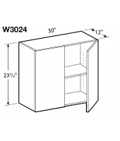 Spokane Polar White Wall Cabinet 30" Wide and 24" High - 2 Doors, 1 Adjustable Shelf