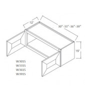 Shaker Designer White Wall Cabinet - 2 Doors, No Shelf