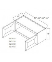 Shaker Designer White Wall Cabinet - 2 Doors, No Shelf