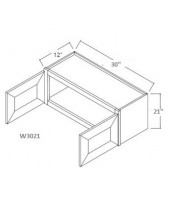 Shaker Designer White Wall Cabinet - 2 Doors, No Shelf