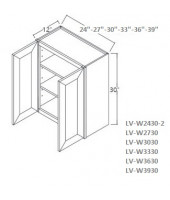 Lenox Country Linen Wall Cabinet- 2 Doors, 2 Adjustable Shelves