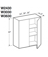 Spokane Polar White Wall Cabinet 24" Wide and 30" High - 2 Doors, 2 Adjustable Shelves