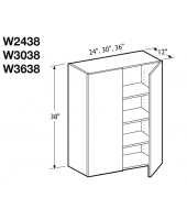 Spokane Polar White Wall Cabinet 24" Wide and 38" High - 2 Doors, 3 Adjustable Shelves